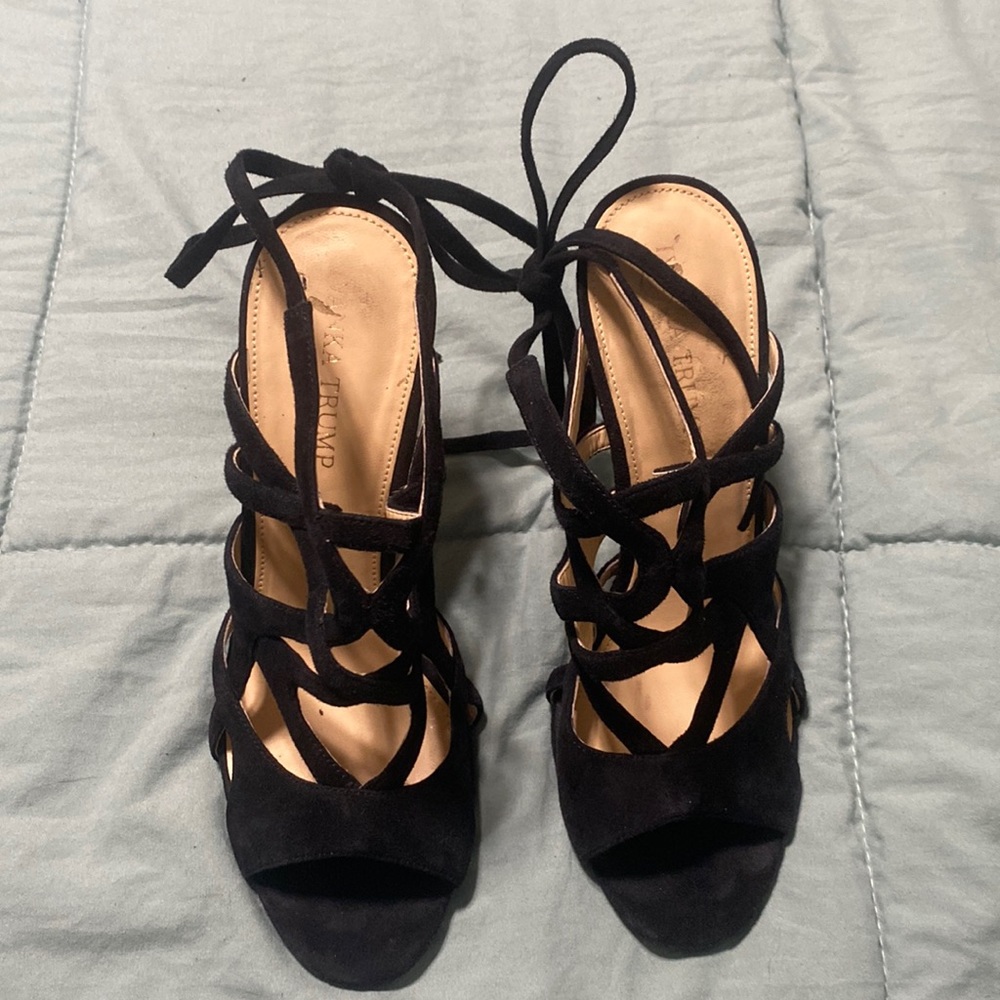 IVANKA TRUMP cage lace up heels